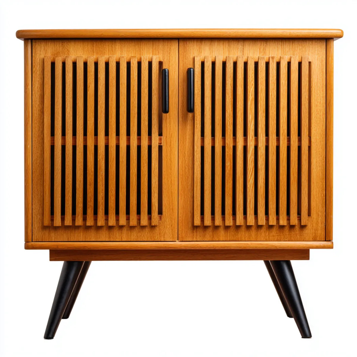 Credenza da sala da pranzo rovere naturale 80 x 40 x 85 cm in legno massello di rovere rettangolare con 2 ante