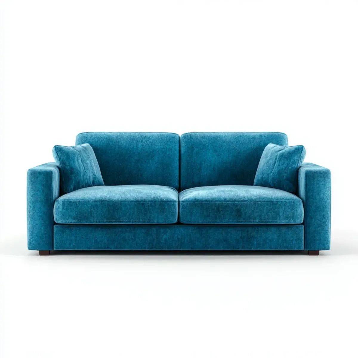 Divano 2 posti blu petrolio 180 x 90 x 85 cm in velluto di poliestere rettangolare