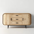 Credenza 2 ante e 3 cassetti rovere naturale 160 x 45 x 85 cm MDF impiallacciato rovere rettangolare