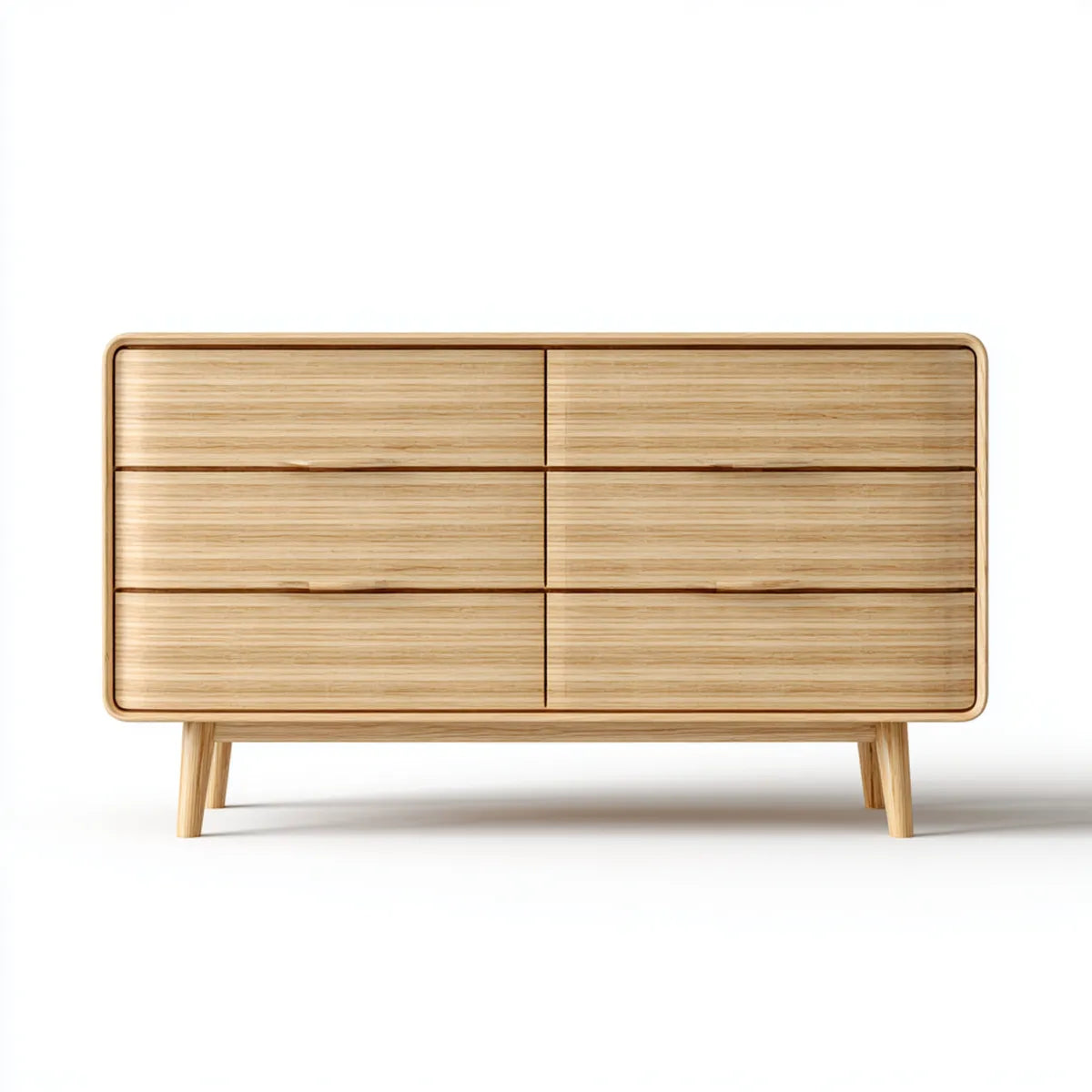 Credenza con 6 cassetti in rovere massello naturale 160 x 45 x 90 cm rettangolare