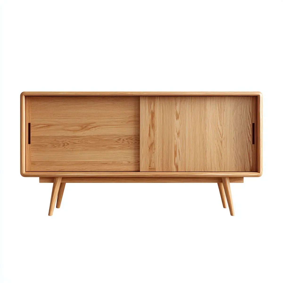 Credenza da sala da pranzo in legno massello di frassino naturale con 2 ante scorrevoli 160 x 45 x 80 cm rettangolare
