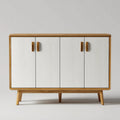 Credenza a 4 ante bianca e rovere 160 x 40 x 90 cm in MDF e legno massello rettangolare